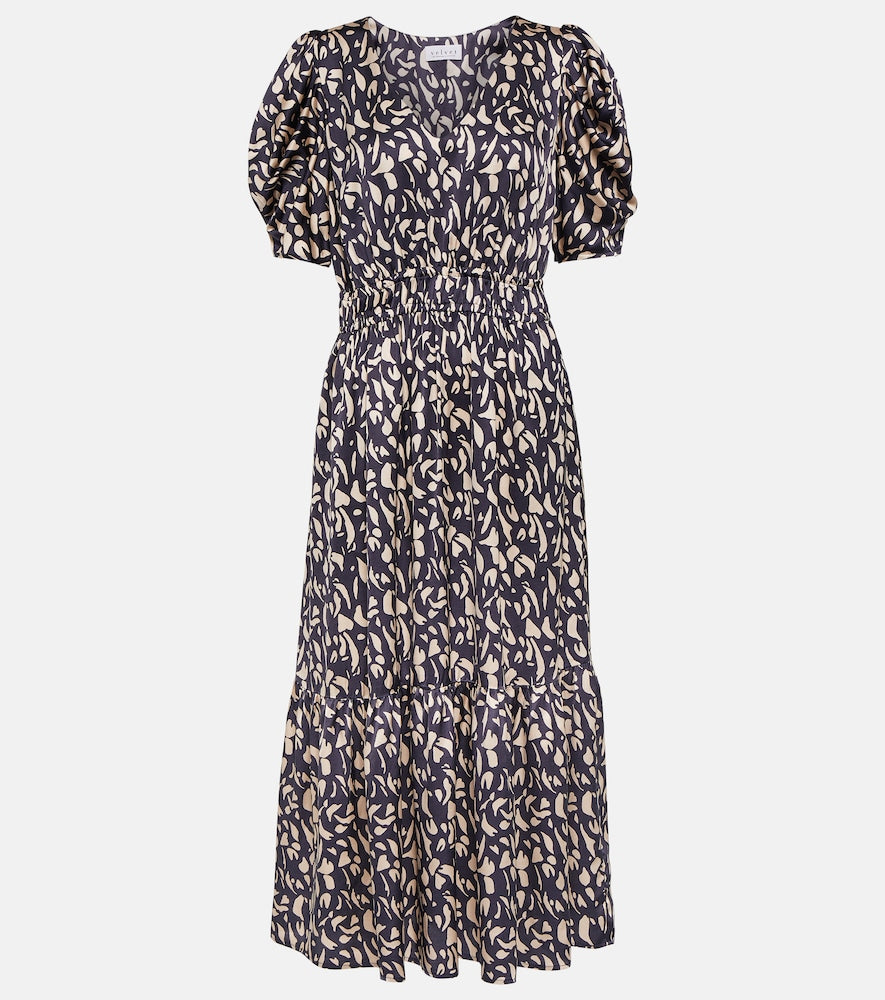 Velvet Lyuda printed midi dress. 天鹅绒 Lyuda 印花中长连衣裙