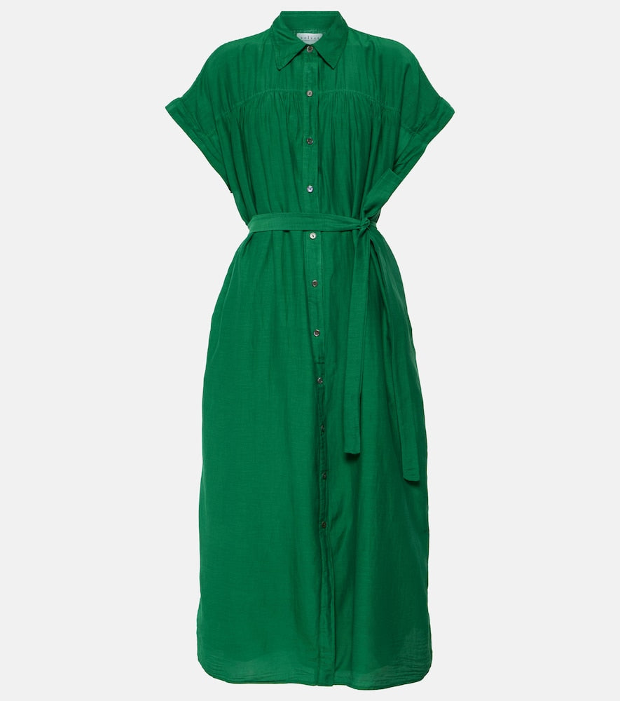 Velvet Marla cotton and silk shirt dress. Velvet Marla 棉丝混纺衬衫裙