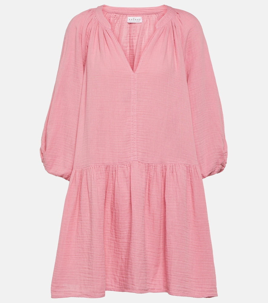 Velvet Nica cotton gauze minidress. Velvet Nica 棉纱迷你连衣裙