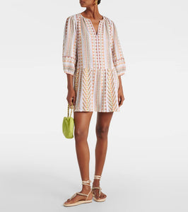 Velvet Numa embroidered cotton minidress