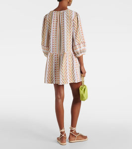 Velvet Numa embroidered cotton minidress