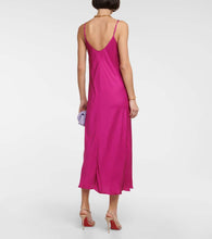 Velvet Poppy slip midi dress