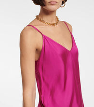 Velvet Poppy slip midi dress