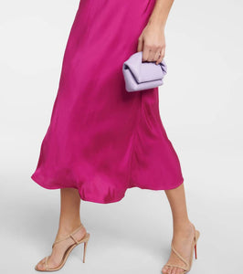 Velvet Poppy slip midi dress
