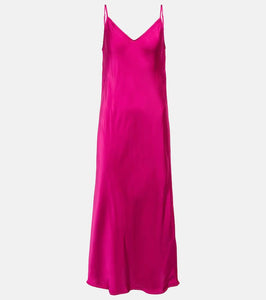 Velvet Poppy slip midi dress