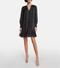 Velvet Printed chiffon minidress