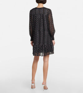 Velvet Printed chiffon minidress