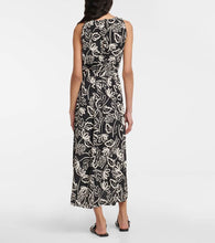 Velvet Printed crêpe midi dress