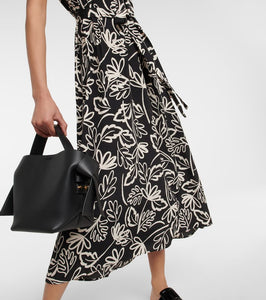 Velvet Printed crêpe midi dress
