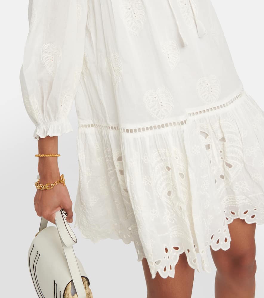 Velvet Renee embroidered cotton minidress