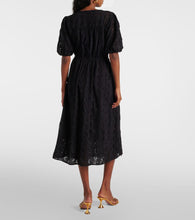 Velvet Rorio embroidered cotton midi dress
