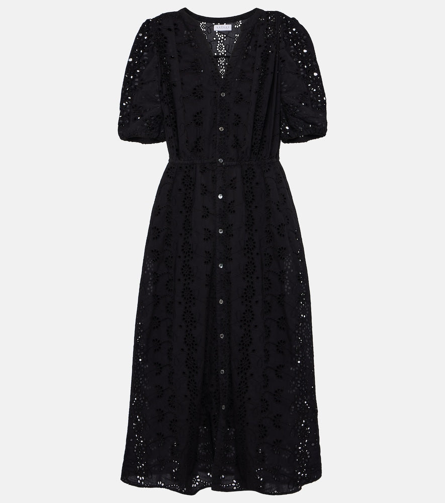Velvet Rorio embroidered cotton midi dress. Velvet Rorio 刺绣棉质中长连衣裙