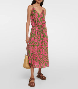 Velvet Sasha printed cotton gauze midi dress