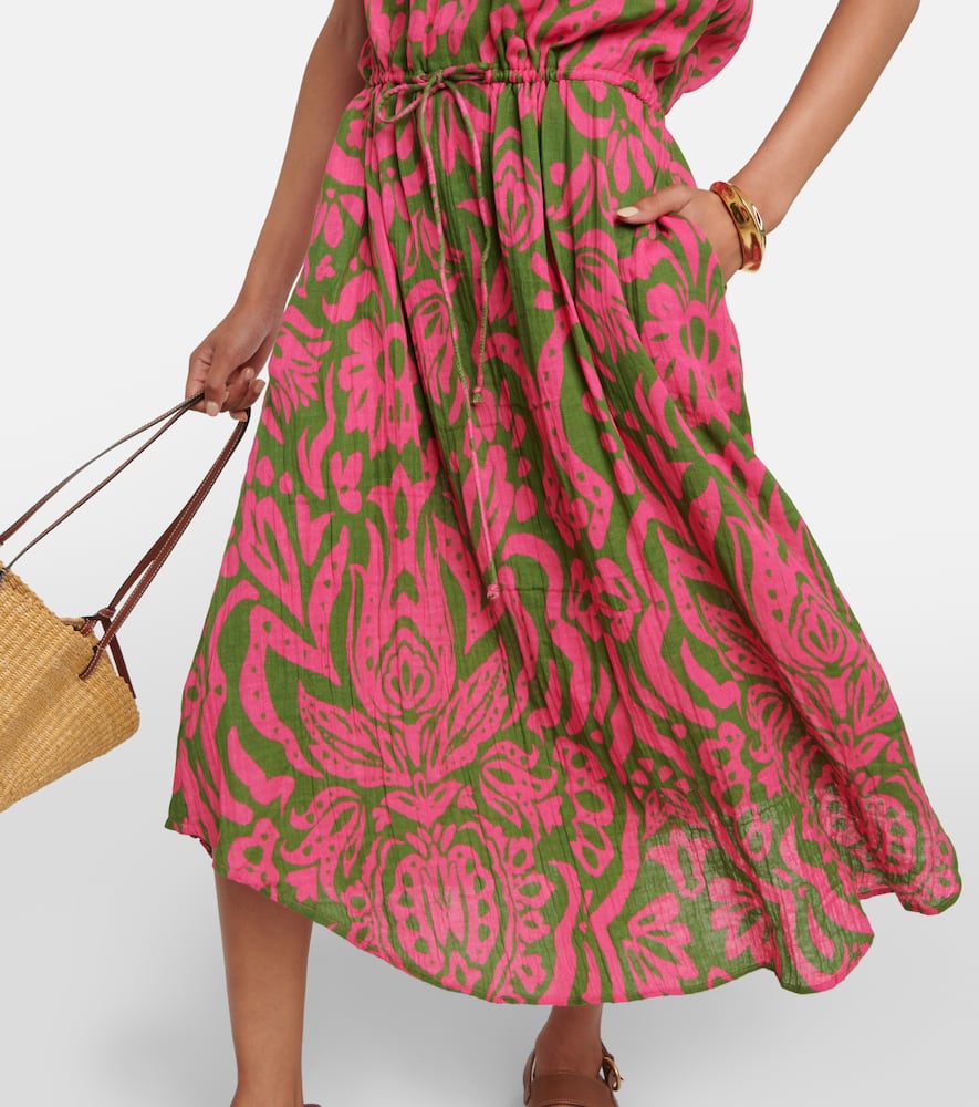 Velvet Sasha printed cotton gauze midi dress