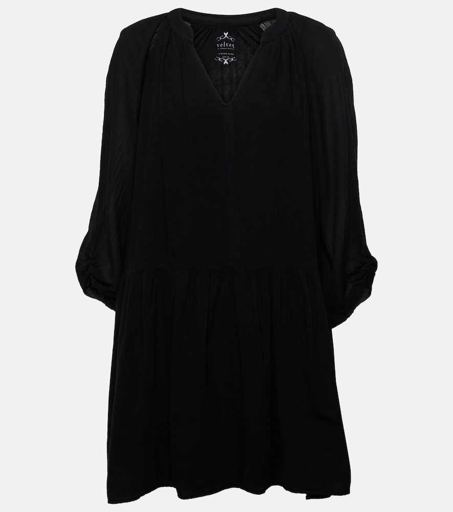 Velvet Sloan cotton minidress. Velvet Sloan 棉质迷你连衣裙