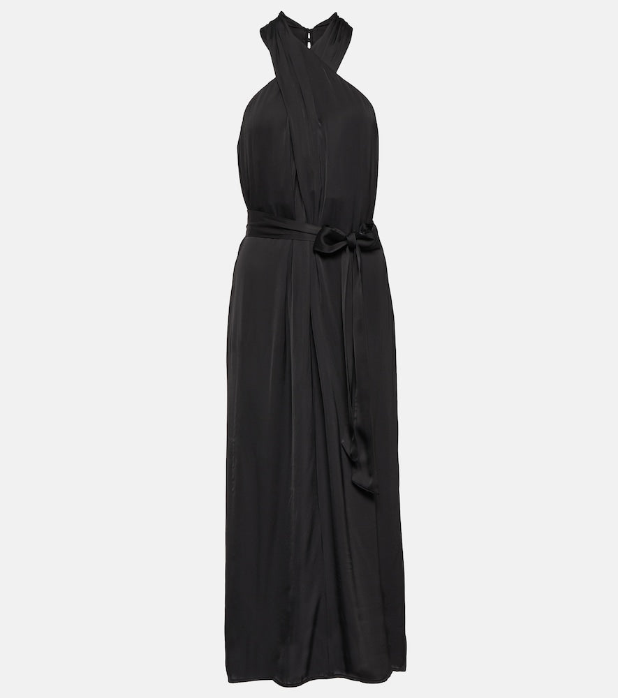 Velvet Stephanie halterneck midi dress. 丝绒 Stephanie 露背中长连衣裙