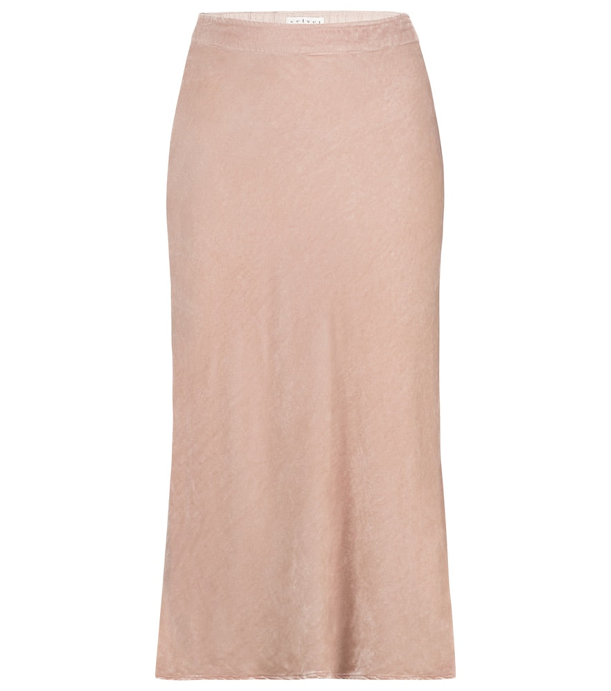 Velvet Taelyn velvet midi skirt - 泰琳天鹅绒中长裙