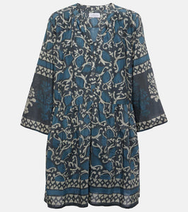 Velvet Talia printed cotton and silk minidress