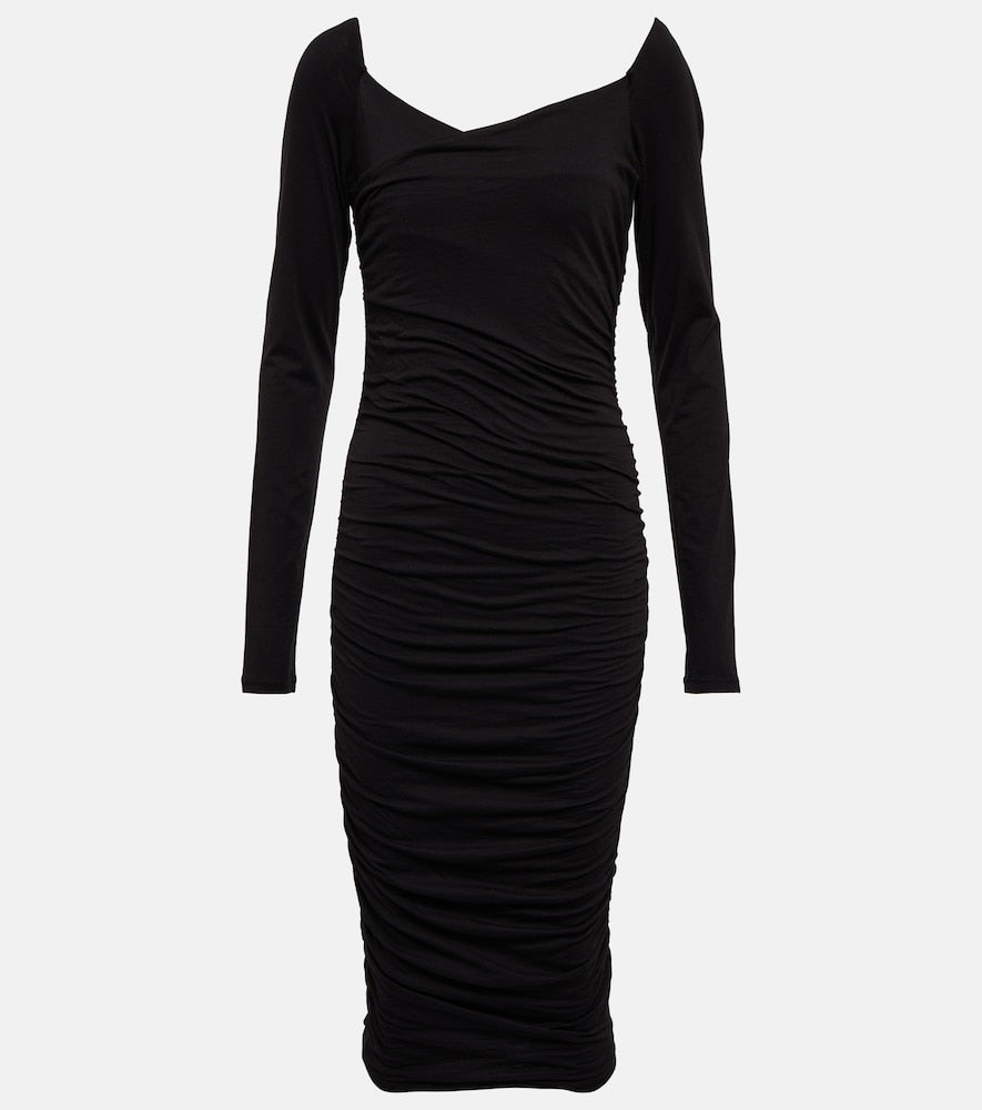 Velvet Tori cotton-blend jersey midi dress. Velvet Tori 棉混纺针织中长连衣裙