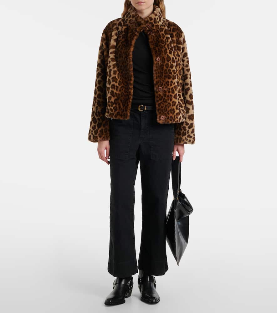 Velvet Valli leopard-print faux fur jacket