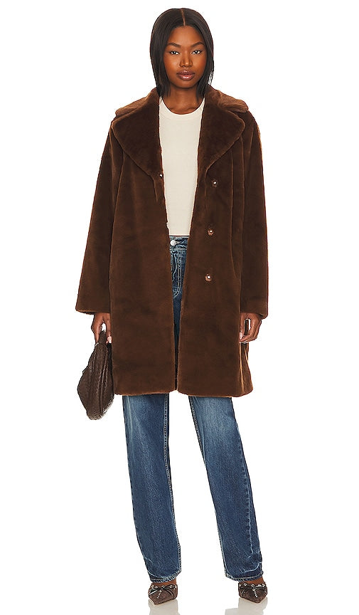 Velvet by Graham & Spencer Evalyn Coat in Brown - Velvet by Graham & Spencer Manteau Evalyn en marron - Graham & Spencer Evalyn 棕色天鹅绒大衣 - Velvet by Graham & Spencer Evalyn Mantel in Braun - Velvet by Graham & Spencer 브라운 컬러의 Evalyn 코트 - Cappotto Evalyn in velluto di Graham & Spencer in marrone