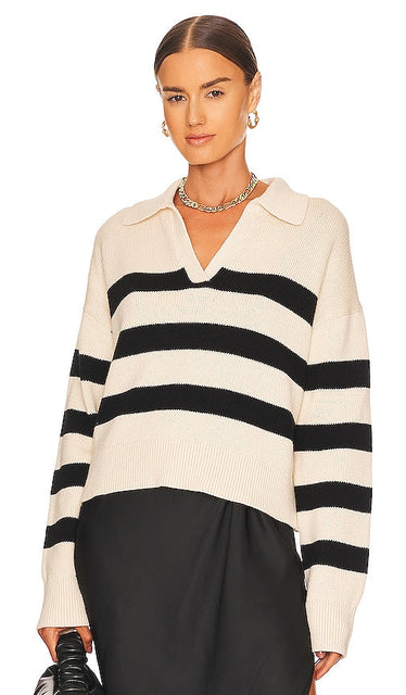 Velvet by Graham & Spencer Lucie Sweater in Cream - Velvet by Graham & Spencer Lucie Pull en Crème - Graham & Spencer Lucie 奶油色天鹅绒毛衣 - Velvet by Graham & Spencer Lucie Pullover in Creme - Velvet by Graham & Spencer 루시 스웨터크림 색상 - Maglione Lucie in velluto di Graham & Spencer color crema