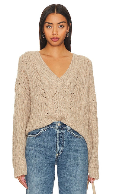 Velvet by Graham & Spencer Sade Sweater in Taupe - Velvet by Graham & Spencer Pull Sade en taupe - Velvet by Graham & Spencer 灰褐色 Sade 毛衣 - Velvet by Graham & Spencer Sade Pullover in Taupe - Velvet by Graham & Spencer Sade 스웨터 - Maglione in velluto di Graham & Spencer Sade in tortora