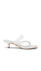 Veronica Beard Alanis Sandal in White | Coconut Heeled Sandals for Women