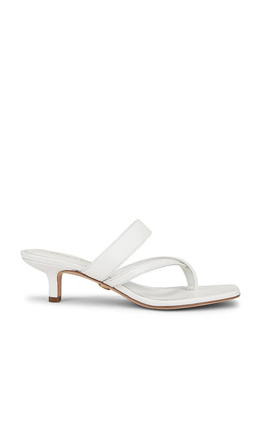 Veronica Beard Alanis Sandal in White | Coconut Heeled Sandals for Women
