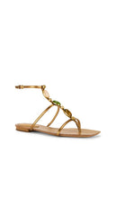 Veronica Beard Alba Stone Sandal in Metallic Gold