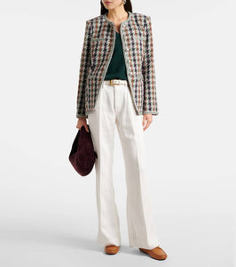 Veronica Beard Alessia houndstooth cotton-blend jacket