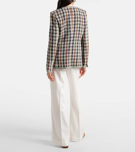 Veronica Beard Alessia houndstooth cotton-blend jacket