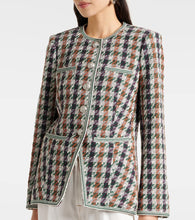 Veronica Beard Alessia houndstooth cotton-blend jacket