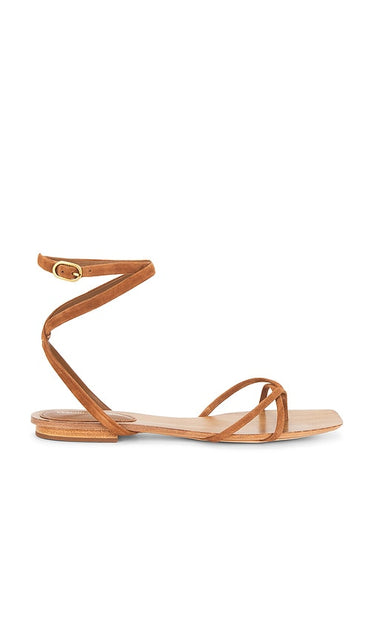 Veronica Beard Allegra Sandal in Brown | Hazelwood Flat Sandals for Women