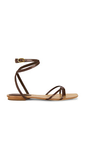Veronica Beard Allegra Sandal in Brown | Cedar Strappy Sandals for Women
