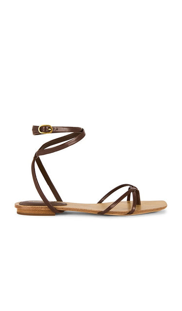 Veronica Beard Allegra Sandal in Brown | Cedar Strappy Sandals for Women