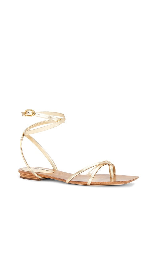 Veronica Beard Allegra Sandal in Metallic Gold