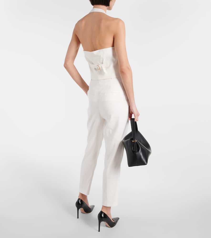 Veronica Beard Arabella halterneck linen-blend vest