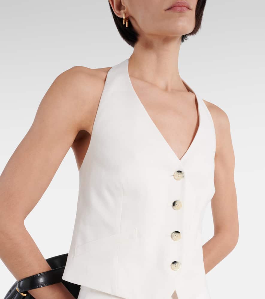 Veronica Beard Arabella halterneck linen-blend vest