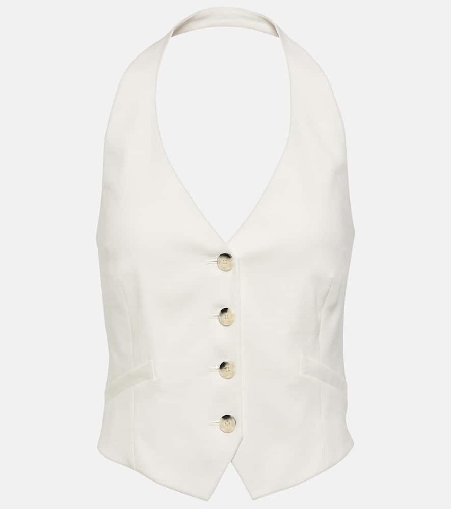 Veronica Beard Arabella halterneck linen-blend vest