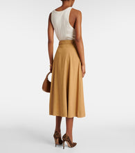 Veronica Beard Arwen linen-blend midi skirt
