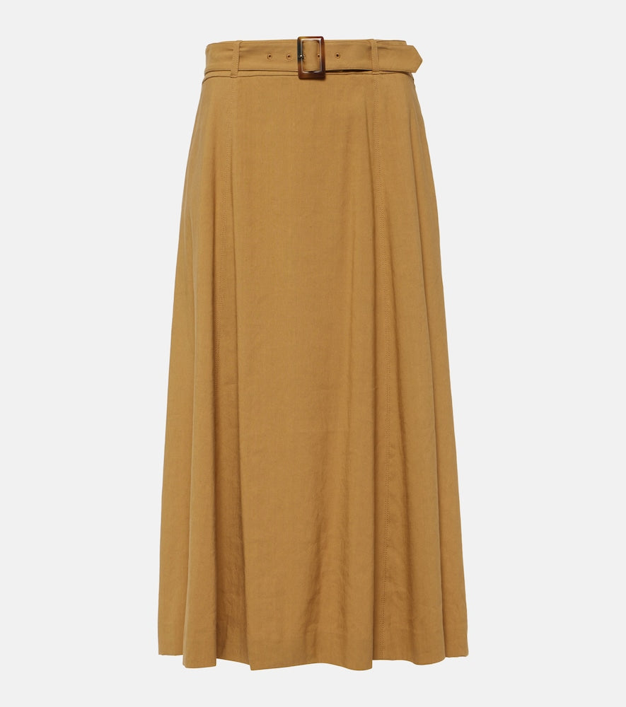 Veronica Beard Arwen linen-blend midi skirt - Veronica Beard Arwen 亚麻混纺中长裙