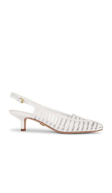 Veronica Beard Britte Heel in White | Coconut Sling Back Heels for Women