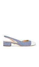 Veronica Beard Cecile Sling in Blue | Medium Blue & White Sling Back Heels for Women