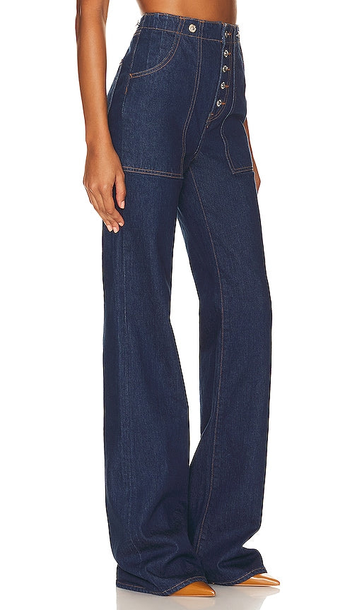 Veronica Beard Crosbie Wide Leg Comfort Stret in Blue