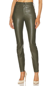 Veronica Beard Debbie Faux Leather High Rise in Olive - Veronica Beard Debbie taille haute en similicuir olive - Veronica Beard Debbie 橄榄色人造皮革高腰鞋 - Veronica Beard Debbie Kunstleder-Hochhaus in Oliv - Veronica Beard Debbie 인조 가죽 하이라이즈 올리브 색상 - Veronica Beard Debbie in ecopelle a vita alta in verde oliva