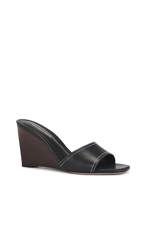 Veronica Beard Ellen Wedge Sandal in Black