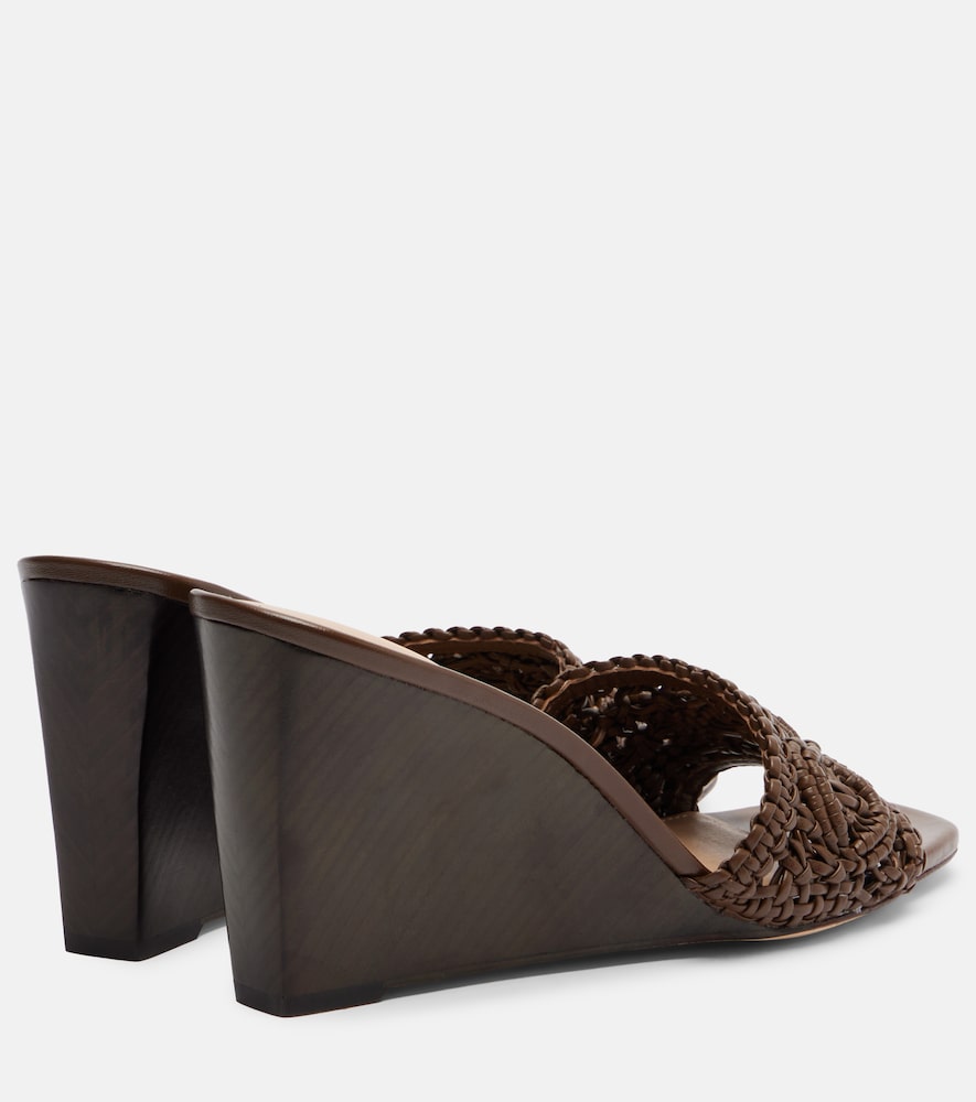 Veronica Beard Ellen macrame leather wedge mules