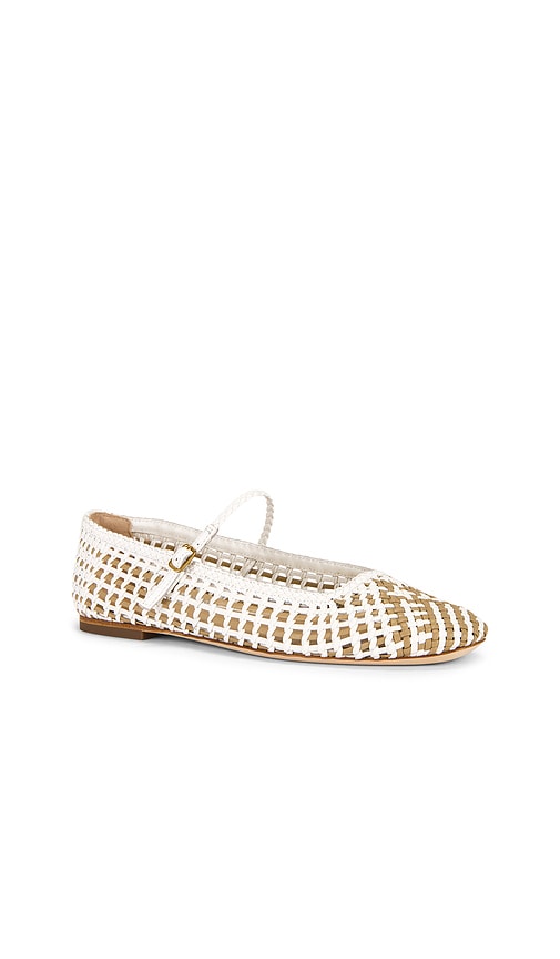 Veronica Beard Ellie Woven Flat in Cream