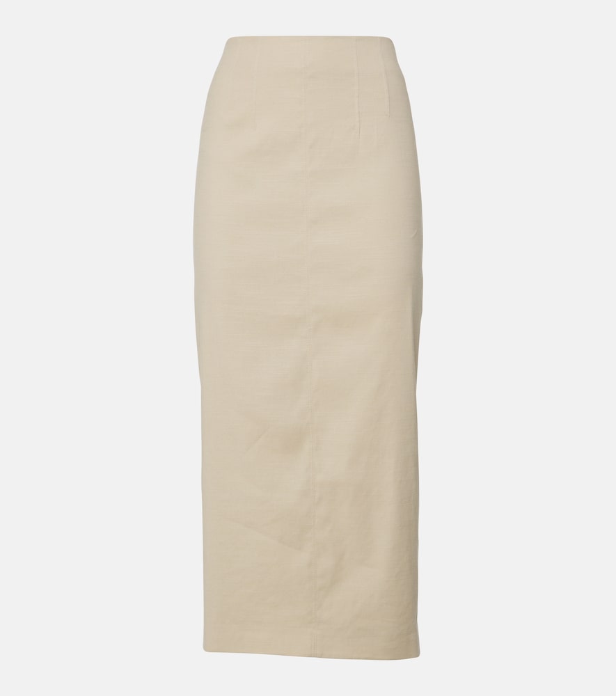 Veronica Beard Kimpton linen-blend midi skirt - Veronica Beard Kimpton 亚麻混纺中长裙